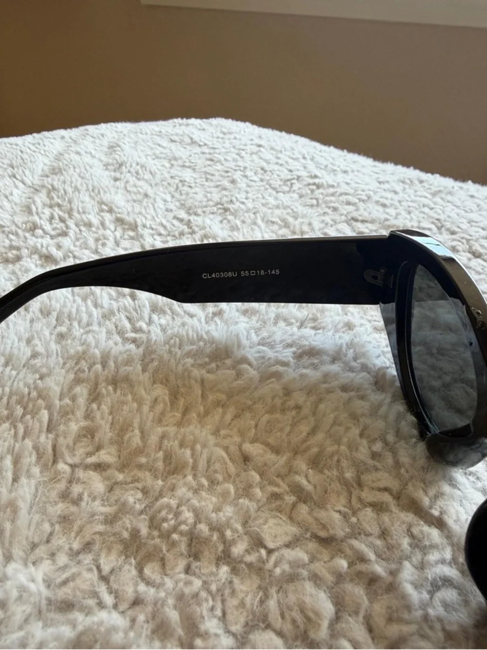 Celine Black Cat-Eye Sunglasses with Gold Logo - Picture 4 of 5
